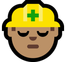 Construction Worker Emoji with Medium Skin Tone, Microsoft style