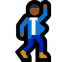 Man Dancing Emoji with Medium-Dark Skin Tone, Microsoft style