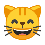 Grinning Cat Face with Smiling Eyes Emoji, Google style