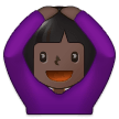Woman Gesturing Ok Emoji with Dark Skin Tone, Samsung style