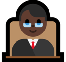 Man Judge Emoji with Dark Skin Tone, Microsoft style