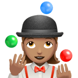 Woman Juggling Emoji with Medium Skin Tone, Apple style