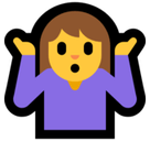 Woman Shrugging Emoji, Microsoft style