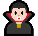 Man Vampire Emoji with Light Skin Tone, Microsoft style