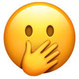 Face with Hand Over Mouth Emoji, Apple style