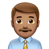 Man Office Worker Emoji with Medium Skin Tone, Apple style