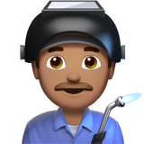 Man Factory Worker Emoji with Medium Skin Tone, Apple style