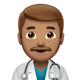 Man Health Worker Emoji with Medium Skin Tone, Apple style