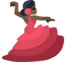 Woman Dancing Emoji with Dark Skin Tone, Facebook style
