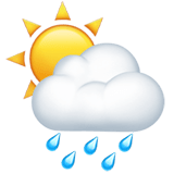 Sun Behind Rain Cloud Emoji, Apple style