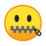 Zipper-Mouth Face Emoji, Google style