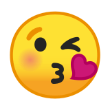 Face Blowing a Kiss Emoji, Google style