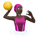 Woman Playing Water Polo Emoji with Dark Skin Tone, Apple style