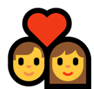 Couple with Heart Emoji, Microsoft style