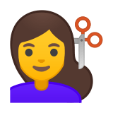 Woman Getting Haircut Emoji, Google style