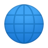 Globe with Meridians Emoji, Google style