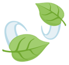 Leaf Fluttering in Wind Emoji, Facebook style