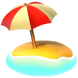 Beach with Umbrella Emoji, Apple style