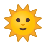 Sun with Face Emoji, Google style