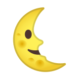 Last Quarter Moon Face Emoji, Google style