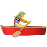 Woman Rowing Boat Emoji, Apple style