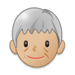 Older Person Emoji with Medium-Light Skin Tone, Samsung style