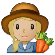 Woman Farmer Emoji with Medium-Light Skin Tone, Samsung style