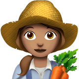 Woman Farmer Emoji with Medium Skin Tone, Apple style