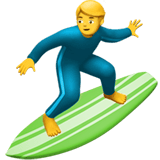 Man Surfing Emoji, Apple style
