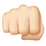 Oncoming Fist Emoji with Light Skin Tone, Apple style