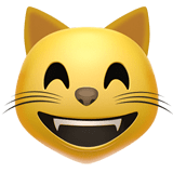 Grinning Cat Face with Smiling Eyes Emoji, Apple style