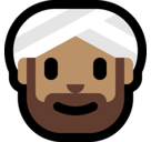 Person Wearing Turban Emoji with Medium Skin Tone, Microsoft style