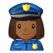 Woman Police Officer Emoji with Medium-Dark Skin Tone, Samsung style