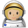 Woman Astronaut Emoji with Medium-Light Skin Tone, Samsung style