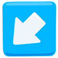 Down-Left Arrow Emoji, Facebook style