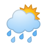 Sun Behind Rain Cloud Emoji, Google style
