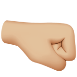 Right-Facing Fist Emoji with Medium-Light Skin Tone, Apple style