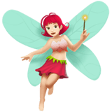 Woman Fairy Emoji with Light Skin Tone, Apple style