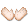Open Hands Emoji with Light Skin Tone, LG style