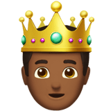 Prince Emoji with Medium-Dark Skin Tone, Apple style