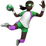 Person Playing Handball Emoji with Dark Skin Tone, Apple style