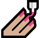 Nail Polish Emoji with Medium-Light Skin Tone, Microsoft style