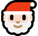 Santa Claus Emoji with Light Skin Tone, Microsoft style