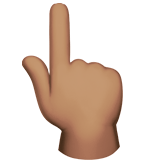 Backhand Index Pointing Up Emoji with Medium Skin Tone, Apple style