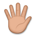 Hand with Fingers Splayed Emoji with Medium Skin Tone, LG style