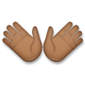 Open Hands Emoji with Medium-Dark Skin Tone, LG style