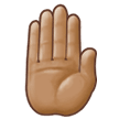 Raised Back of Hand Emoji with Medium Skin Tone, Samsung style