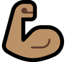 Flexed Biceps Emoji with Medium Skin Tone, Microsoft style