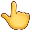 Backhand Index Pointing Up Emoji, Samsung style