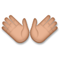 Open Hands Emoji with Medium Skin Tone, LG style